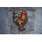 Rooster Cock Patch shown on jeans