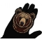 Bear Head Patch shown on hand for size comparison