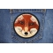 Fox Stare Round Patch shown on jeans