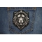 Silver Lion Patch shown on jeans