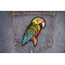 Parrot Patch shown on jeans