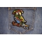 Pirate Parrot Patch shown on jeans