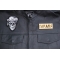 Dead Pirate Skull Patch, Skull Patches shown on leather vest