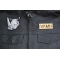 Rhino Patch shown on leather vest