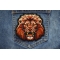 Lion Stare Patch shown on jeans