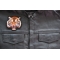 Handsome Tiger Patch shown on leather vest