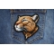 Thinking Mountain Lion Patch shown on jeans