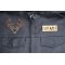 Black Deer Head Patch shown on leather vest