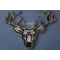 White Deer Head Patch diagonal view