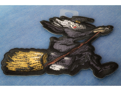 Witch Riding Broom Patch