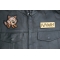 Baby Cartoon Wolf Patch shown on leather vest