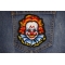 Fat Clown Patch shown on jeans