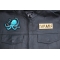 Baby Octopus Patch shown on leather vest
