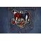 Scary Jester Clown Patch shown on jeans