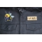 Fat Bee Patch shown on leather vest