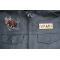 Running Bull Patch shown on leather vest
