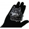 Gray Wolf Patch shown on hand for size comparison