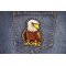 Cartoon Eagle Patch shown on jeans
