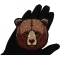 Cute Bear Patch shown on hand for size comparison