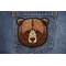 Cute Bear Patch shown on jeans