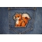 Cute Chipmunk Patch shown on jeans