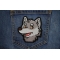 Cartoon Wolf Patch shown on jeans