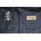 Pirate Skull Patch, Skull Patches shown on leather vest