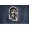 Spartan Helmet Patch shown on jeans