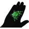 Green Frog Patch shown on hand for size comparison