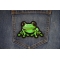Green Frog Patch shown on jeans
