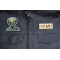 Green Alien Patch shown on leather vest