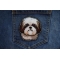 Yeddie Shih Tzu Dog Patch shown on jeans