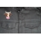 Cartoon Cow Patch shown on leather vest