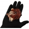 Grizzly Looking Bear Patch shown on hand for size comparison