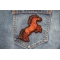 Brown Horse Patch shown on jeans