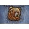Bear Patch shown on jeans