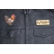 Cute Chicken Patch shown on leather vest