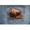 Buffalo Patch shown on jeans