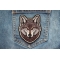 Wolf Patch shown on jeans