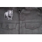Gray Rhino Patch shown on leather vest