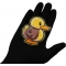 Cute Baby Duck Patch shown on hand for size comparison