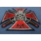 Red Maltese Cross Skull Knight Patch diagonal view