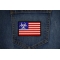 Biohazard US Flag Patch shown on jeans