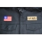 Biohazard US Flag Patch shown on leather vest