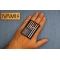 EMT American Flag Patch shown on hand for size comparison