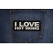 I love hot moms Patch shown on jeans
