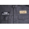 Warning I void warranties Patch, Funny Saying Patches, Sew or Iron on shown on leather vest