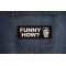 Funny How Good Fella Patch shown on jeans