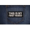 This is My First Rodeo Patch shown on jeans