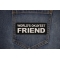 World's Okayest Friend Patch shown on jeans